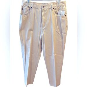 Cream Brushed Cotton 5-Pocket Straight Leg Pants by Sonoma. Size=12.  NWT